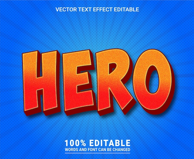 Hero editable text effect eps vector