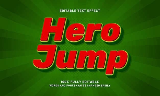 hero jump editable text effects with a superhero and kids theme