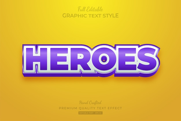 Heroes Cartoon Editable Text Style Effect