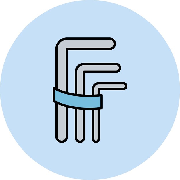 Hex Key Flat Illustration