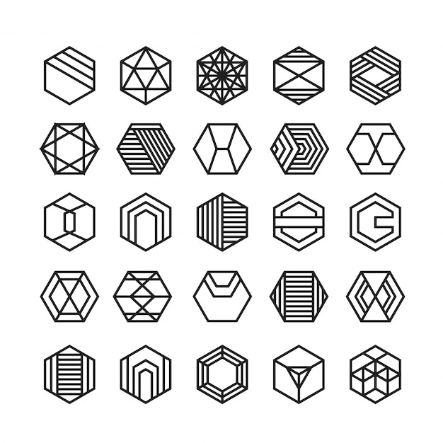 hexagon geometric vector icon