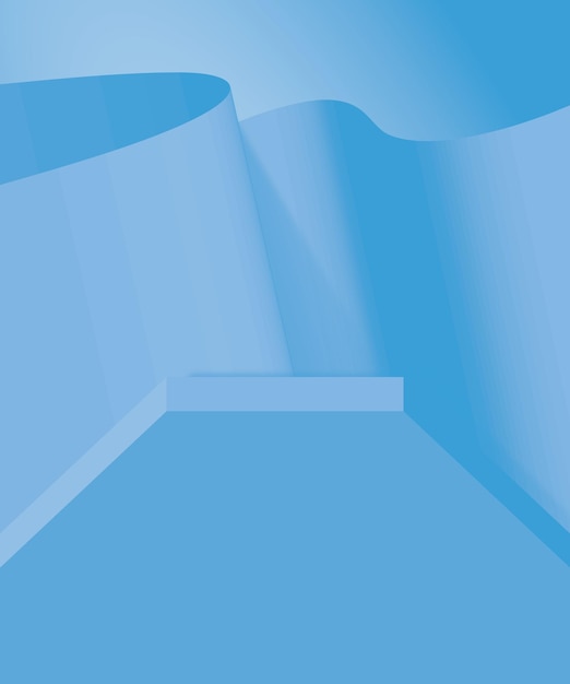 Hexagon podium with blue background