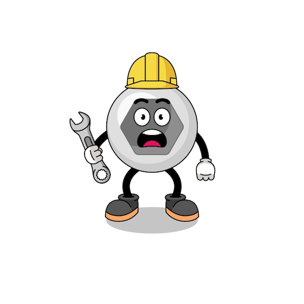 hexagon screw Character Illustration with 404 Error