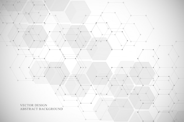 Hexagonal molecular structure  background for medical, science and digital technology 
