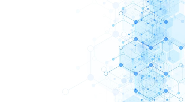 hexagons pattern background genetic research molecular structure chemical engineering concept of innovation technology used for design healthcare science and medicine background