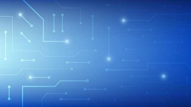 hi tech digital circuit board ai pad and electrical lines connected on blue lighting background