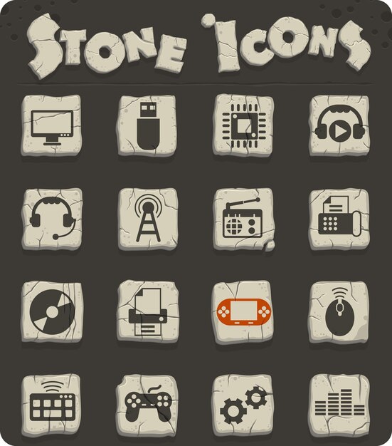 Hi tech vector icons for web and user interface design