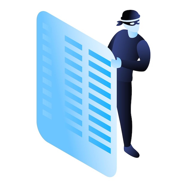 Hide hacker action icon Isometric of hide hacker action vector icon for web design isolated on white background