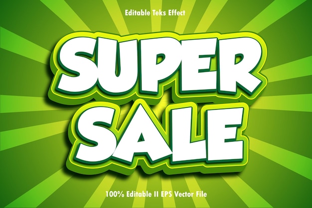 Hiệu ứng chữ có thể chỉnh sửa Super Sale 3D dập nổi phong cách Gradient