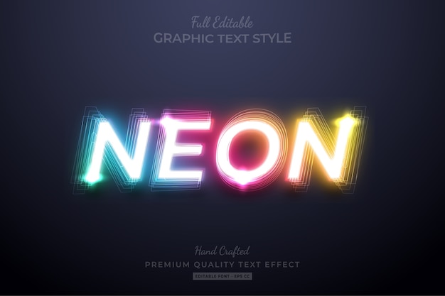 Hiệu ứng kiểu chữ có thể chỉnh sửa chuyển màu Neon