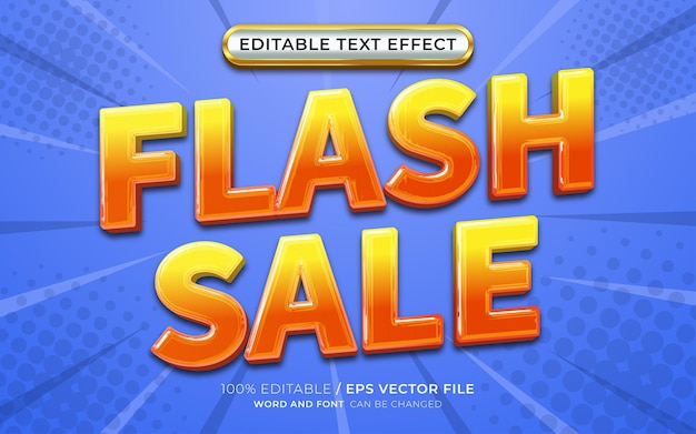 Hiệu ứng văn bản 3D có thể chỉnh sửa Flash Sale Phong cách truyện tranh
