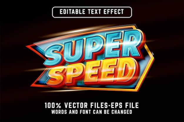 Hiệu ứng văn bản 3D siêu tốc độ, vector cao cấp