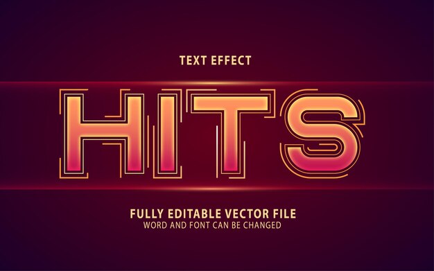 Hiệu ứng văn bản vectơ có thể chỉnh sửa các bản hit