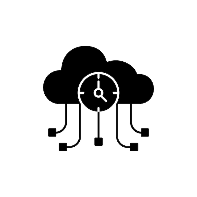 High server uptime icon set Network reliability with high server and uptime vector symbol in a black filled and outlined style Operational stability with support and service symbol sign