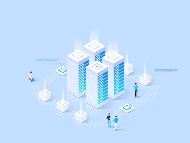 high technology concept. big data flow processing.