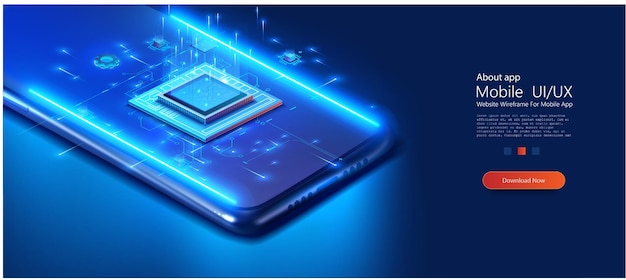 hightech smartphone concept featuring a glowing microchip and circuit design emphasizing the advanced computational power and technological innovation of modern mobile devices digital processor