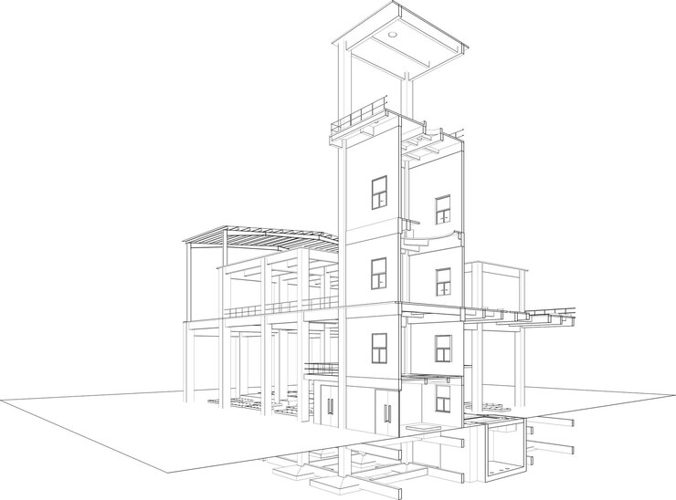 Vector hình ảnh minh họa 3d của dự án công nghiệp