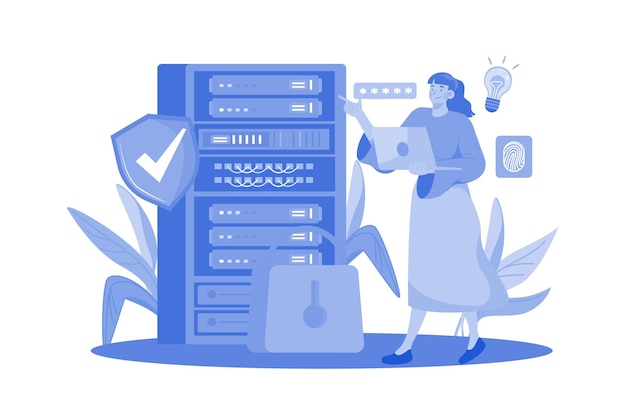 Hình ảnh minh họa bảo trì máy chủ trên nền trắng