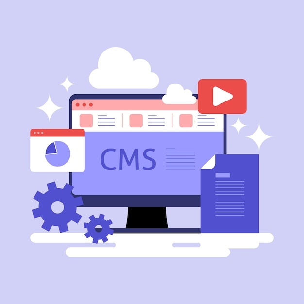 Hình ảnh minh họa khái niệm Flat CMS