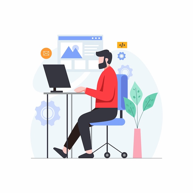 Hình ảnh minh họa khái niệm phát triển trang web