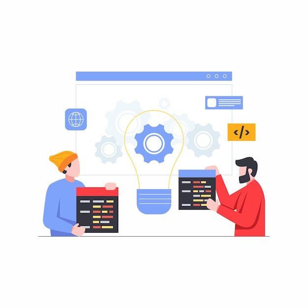 Hình ảnh minh họa khái niệm phát triển trang web