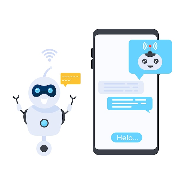 Hình ảnh minh họa trợ lý kỹ thuật số dạng vector phẳng có thể chỉnh sửa