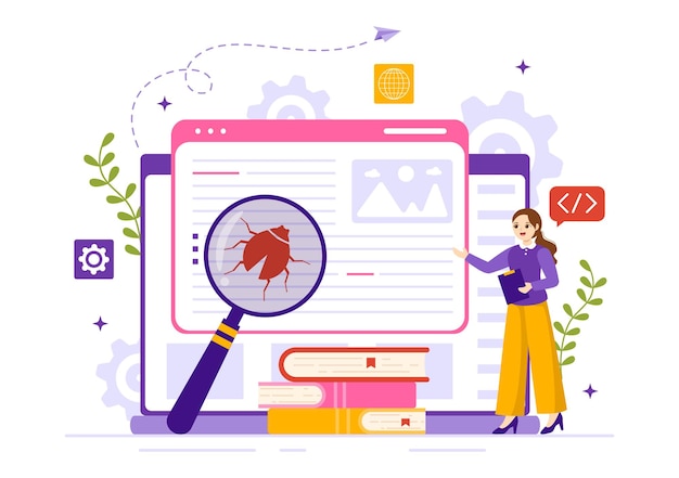 Hình ảnh minh họa Vector Kiểm Thử Phần Mềm với Lập Trình Ứng Dụng và Mã Hóa trong các Mẫu Vẽ Tay