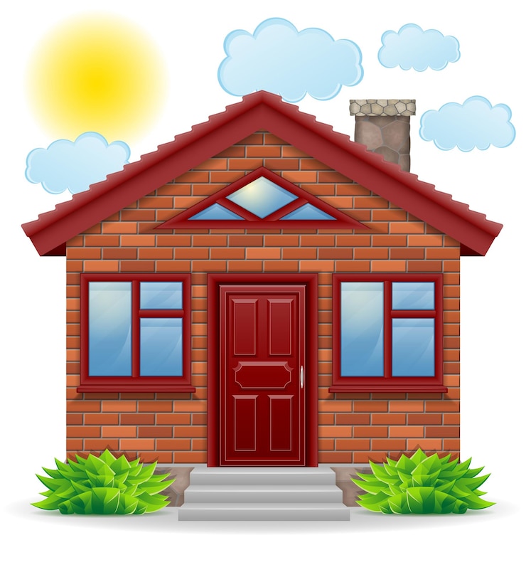 Vector hình ảnh minh họa vector ngôi nhà nhỏ vùng quê biệt lập trên nền trắng