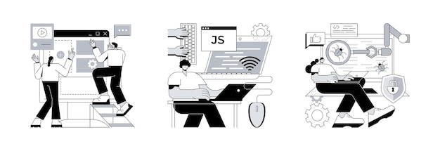 Hình ảnh minh họa vector về khái niệm trừu tượng của lập trình web