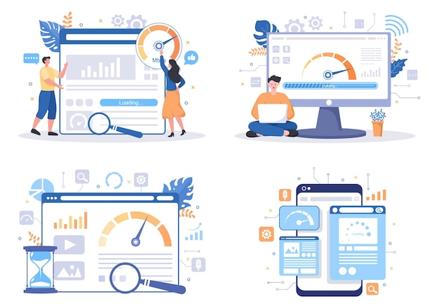 Hình ảnh minh họa vector về Tối Ưu Hóa Tốc Độ Tải Trang Web