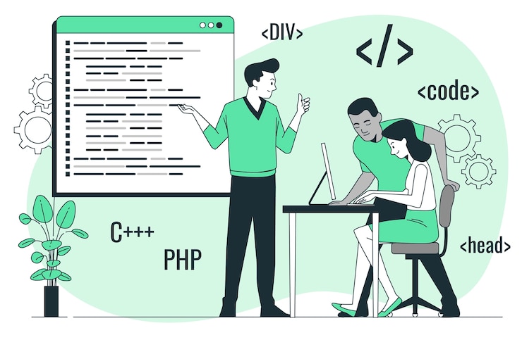 Vector hình ảnh minh họa ý tưởng hội thảo lập trình