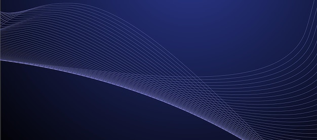 Hình ảnh vector banner nền đường kẻ trừu tượng màu xanh lam