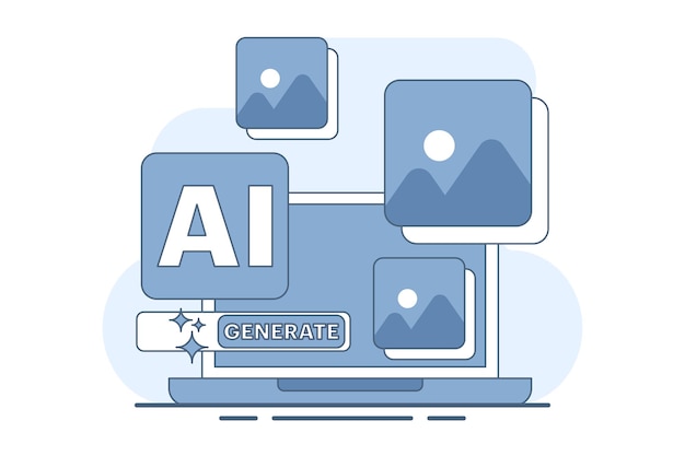 Hình ảnh vector minh họa Khái niệm đào tạo các mô hình AI tạo sinh bằng cách sử dụng dữ liệu lớn trong machine learning