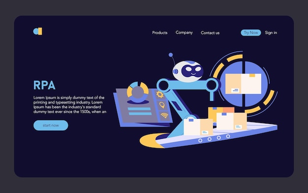 Hình ảnh vector phẳng về tự động hóa logistics