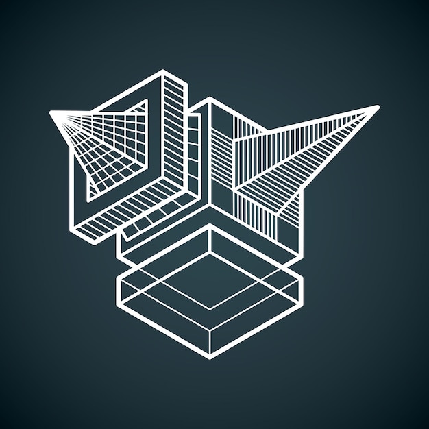 Hình dạng trừu tượng kỹ thuật, hình đa giác vector 3D.