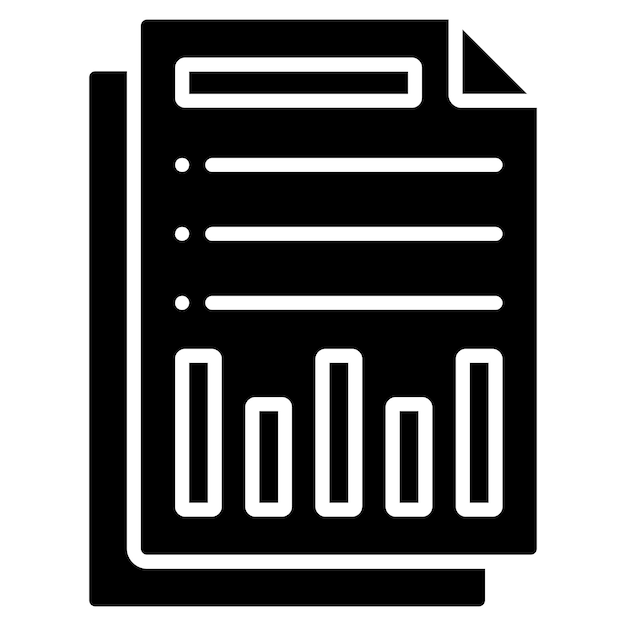 Hình minh họa đen đặc của Glyph Báo cáo