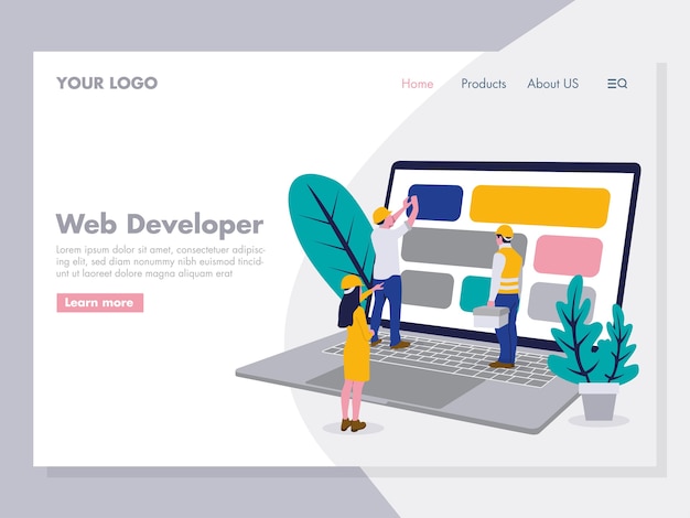Hình minh họa Phát triển Web cho trang đích