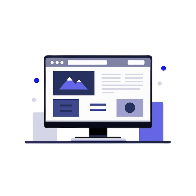 Hình minh họa trang web trên Màn Hình Clip Art nền trắng