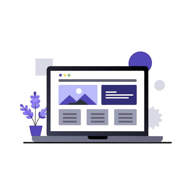 Hình minh họa trang web trên Màn Hình Clip Art nền trắng