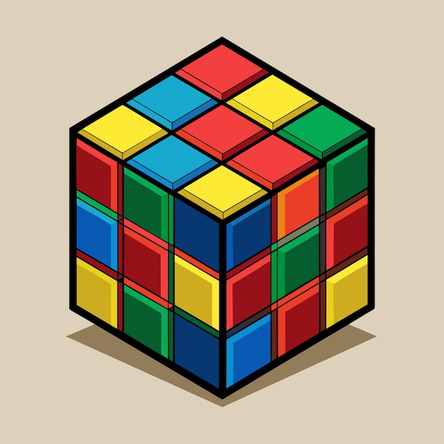 Hình minh họa vector khối rubik định dạng tệp nguồn EPS khả năng mở rộng lossless thiết kế biểu tượng