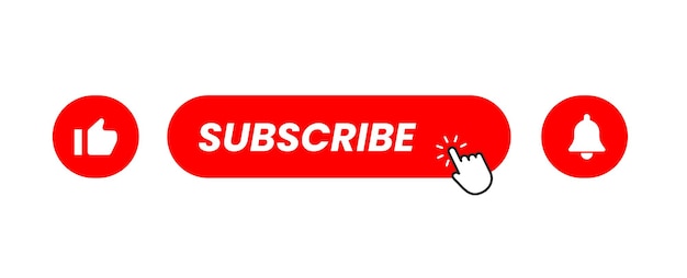 Hình minh họa vector nút Đăng ký Youtube màu đỏ