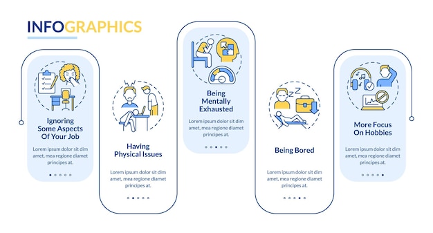 Hints you are in wrong profession rectangle infographic template Data visualization with 5 steps Process timeline info chart Workflow layout with line icons LatoBold Regular fonts used