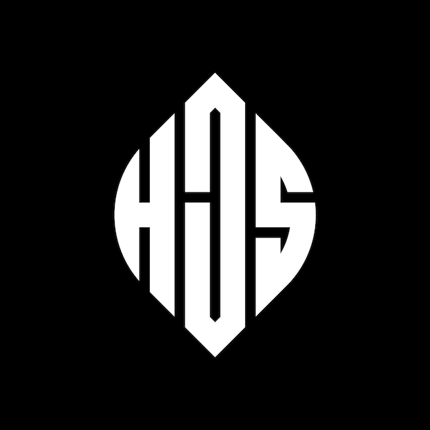 HJS circle letter logo design with circle and ellipse shape HJS ellipse letters with typographic style The three initials form a circle logo HJS Circle Emblem Abstract Monogram Letter Mark Vector