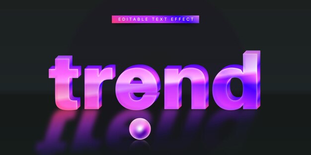 Holographic Text Effect Editable Typography