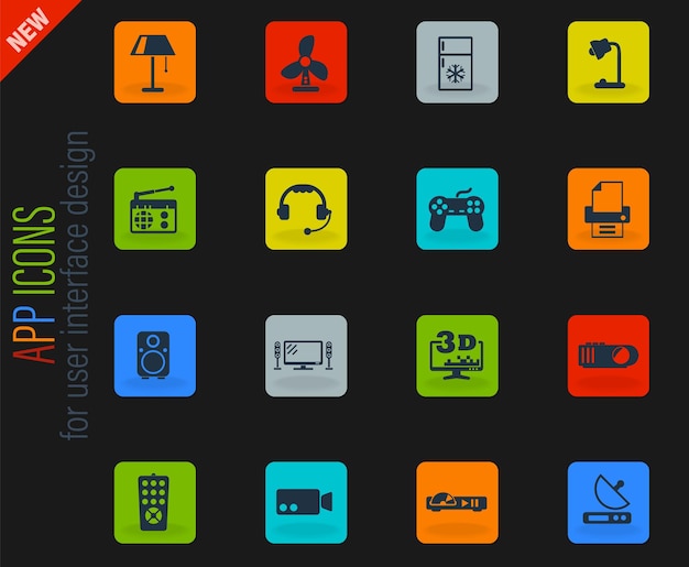 Home appliances icon set