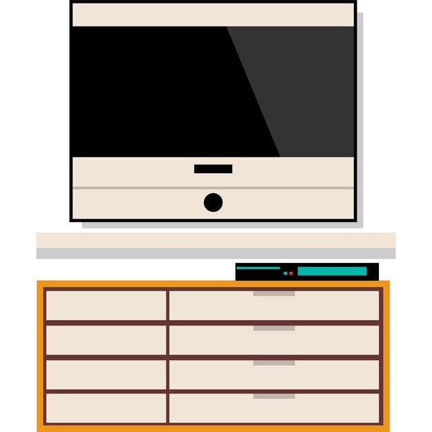 Home office interior vector room furniture icon
