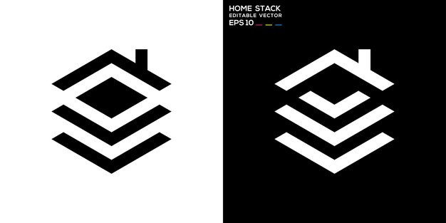Home stack logo Layer page real estate rent Vector icon symbol design template EPS 10