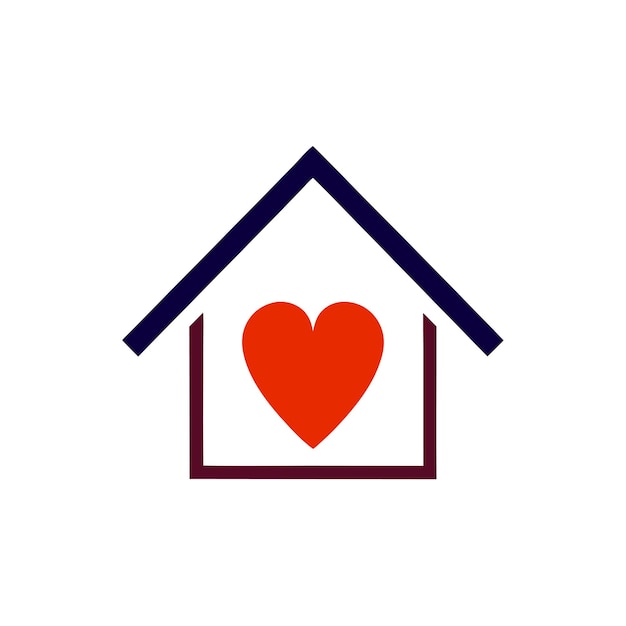 Home with a heart logo representing love and care