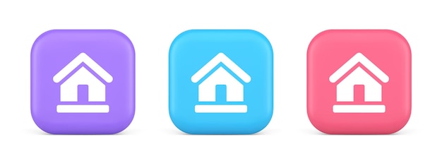 Homepage main page cyberspace address button web interface menu emblem 3d realistic icon