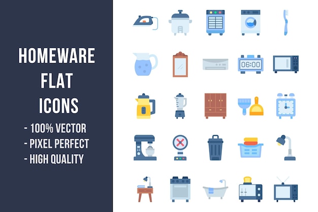 Homeware Flat Multicolor Icons